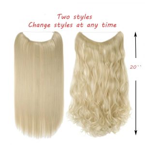 20 inch Invisible Wire No Clip One Piece Halo Hair Extensions Wave Straight Synthetic 60 Styles - FREE Shipping - Smart and Cool Stuff