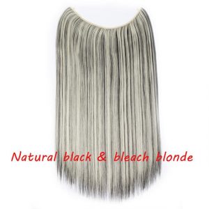 20 inch Invisible Wire No Clip One Piece Halo Hair Extensions Wave Straight Synthetic 60 Styles - FREE Shipping - Smart and Cool Stuff