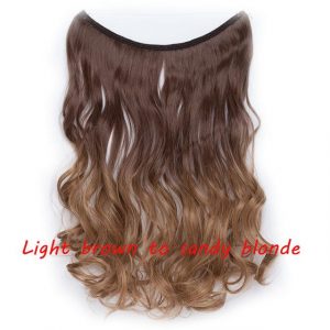 20 inch Invisible Wire No Clip One Piece Halo Hair Extensions Wave Straight Synthetic 60 Styles - FREE Shipping - Smart and Cool Stuff