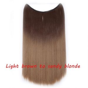 20 inch Invisible Wire No Clip One Piece Halo Hair Extensions Wave Straight Synthetic 60 Styles - FREE Shipping - Smart and Cool Stuff