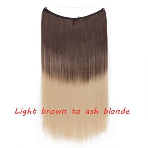 20 inch Invisible Wire No Clip One Piece Halo Hair Extensions Wave Straight Synthetic 60 Styles - FREE Shipping - Smart and Cool Stuff