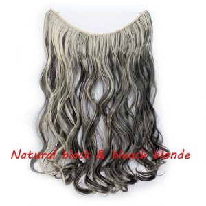20 inch Invisible Wire No Clip One Piece Halo Hair Extensions Wave Straight Synthetic 60 Styles - FREE Shipping - Smart and Cool Stuff