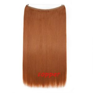20 inch Invisible Wire No Clip One Piece Halo Hair Extensions Wave Straight Synthetic 60 Styles - FREE Shipping - Smart and Cool Stuff