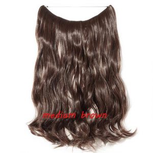 20 inch Invisible Wire No Clip One Piece Halo Hair Extensions Wave Straight Synthetic 60 Styles - FREE Shipping - Smart and Cool Stuff
