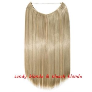20 inch Invisible Wire No Clip One Piece Halo Hair Extensions Wave Straight Synthetic 60 Styles - FREE Shipping - Smart and Cool Stuff