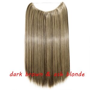 20 inch Invisible Wire No Clip One Piece Halo Hair Extensions Wave Straight Synthetic 60 Styles - FREE Shipping - Smart and Cool Stuff