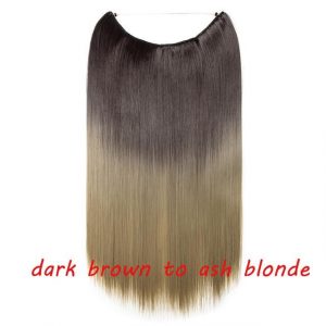 20 inch Invisible Wire No Clip One Piece Halo Hair Extensions Wave Straight Synthetic 60 Styles - FREE Shipping - Smart and Cool Stuff