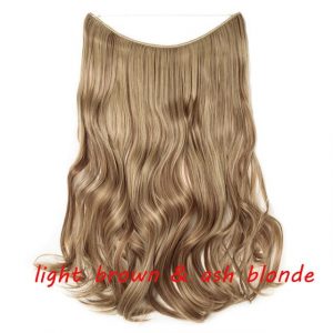 20 inch Invisible Wire No Clip One Piece Halo Hair Extensions Wave Straight Synthetic 60 Styles - FREE Shipping - Smart and Cool Stuff