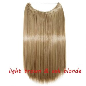 20 inch Invisible Wire No Clip One Piece Halo Hair Extensions Wave Straight Synthetic 60 Styles - FREE Shipping - Smart and Cool Stuff