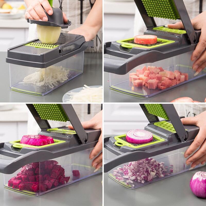 Multifunctional Vegetable Cutter Fruit Slicer Grater Shredders Drain Basket Slicers 8 In 1 Gadgets Kitchen Accessories - 3 - Smart and Cool Stuff Multifunctional Vegetable Cutter Fruit Slicer Grater Shredders Drain Basket Slicers 8 In 1 Gadgets Kitchen Accessories - Image 3