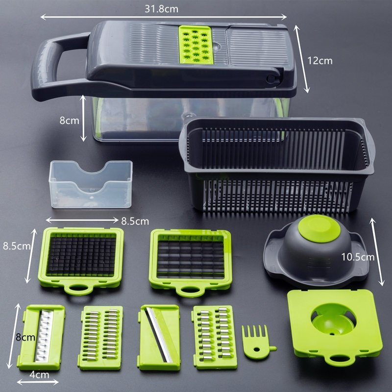 Multifunctional Vegetable Cutter Fruit Slicer Grater Shredders Drain Basket Slicers 8 In 1 Gadgets Kitchen Accessories - 4 - Smart and Cool Stuff Multifunctional Vegetable Cutter Fruit Slicer Grater Shredders Drain Basket Slicers 8 In 1 Gadgets Kitchen Accessories - Image 4