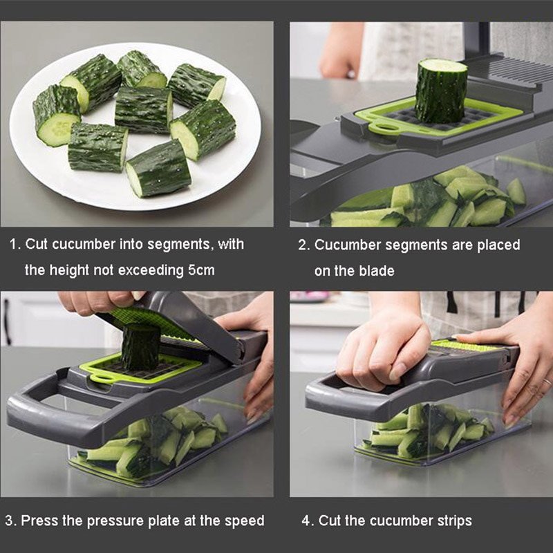 Multifunctional Vegetable Cutter Fruit Slicer Grater Shredders Drain Basket Slicers 8 In 1 Gadgets Kitchen Accessories - 5 - Smart and Cool Stuff Multifunctional Vegetable Cutter Fruit Slicer Grater Shredders Drain Basket Slicers 8 In 1 Gadgets Kitchen Accessories - Image 5