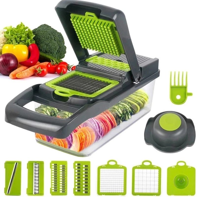 Multifunctional Vegetable Cutter Fruit Slicer Grater Shredders Drain Basket Slicers 8 In 1 Gadgets Kitchen Accessories - 1 - Smart and Cool Stuff Multifunctional Vegetable Cutter Fruit Slicer Grater Shredders Drain Basket Slicers 8 In 1 Gadgets Kitchen Accessories